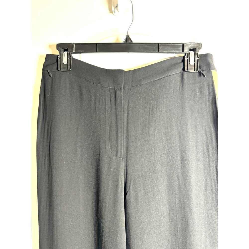 EILEEN FISHER Silk Georgette Crepe NWT $298 Straight Racing Stripe Pants Size 2 - Picture 5 of 9